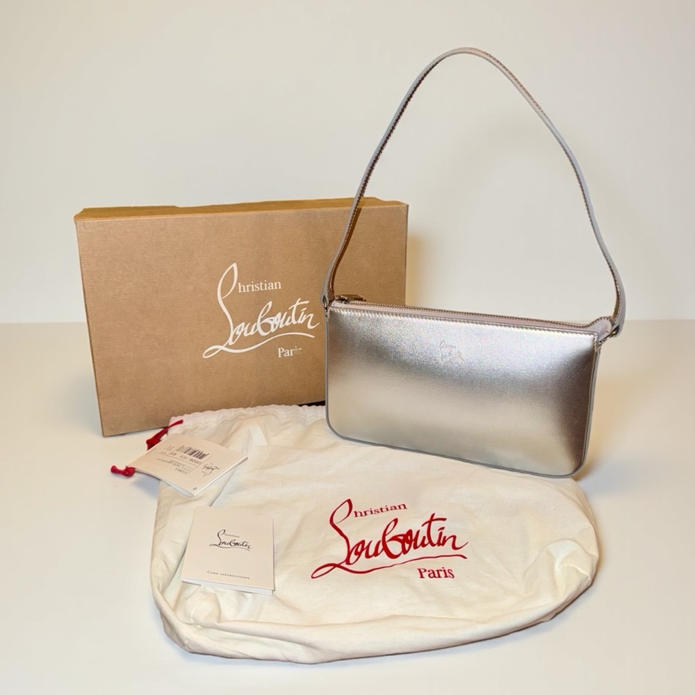 Christian Louboutin Metallic Silver Loubila Shoulder Bag